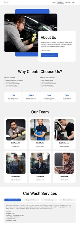 Polished Clean Mobile Car Wash - Homepage Design