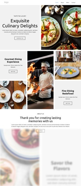 Unforgettable Flavors - Homepage Design For Inspiration