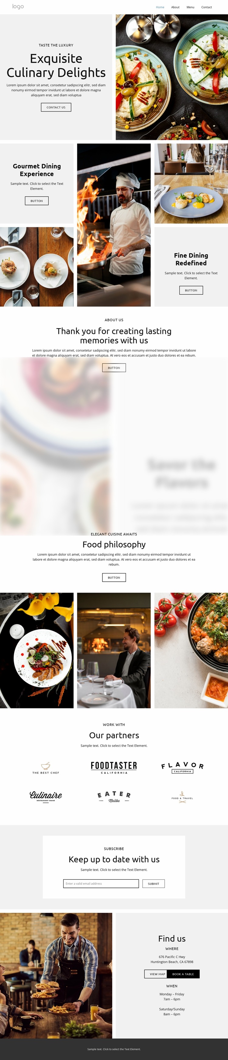 Unforgettable Flavors Html Website Builder