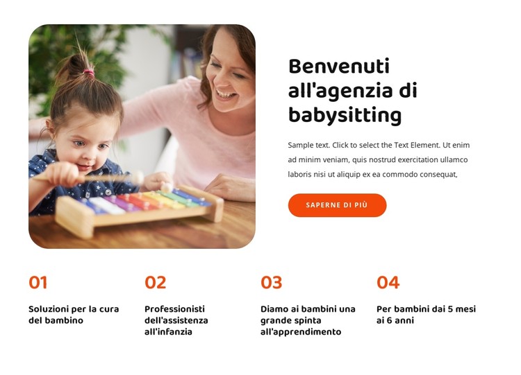 Benvenuti all'agenzia di babysitting Modello CSS