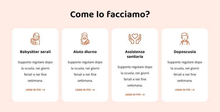 I nostri servizi di babysitting Modello HTML