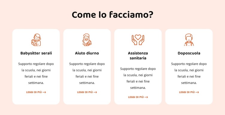 I nostri servizi di babysitting Modello di sito Web