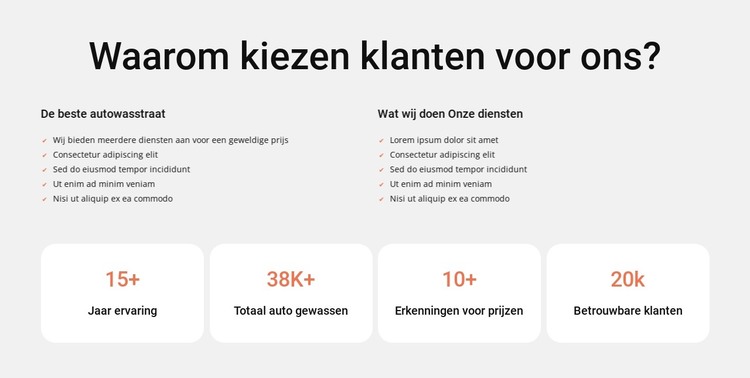 Autowasstraat en interieurreiniging HTML-sjabloon