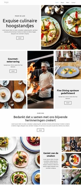 Unforgettable Flavors - Functionaliteit Één Paginasjabloon