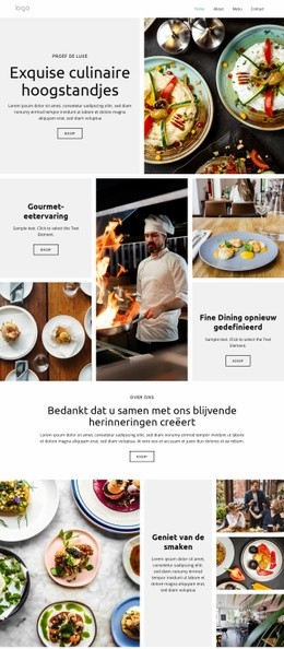 Unforgettable Flavors - Mockup Voor Functionaliteit Website