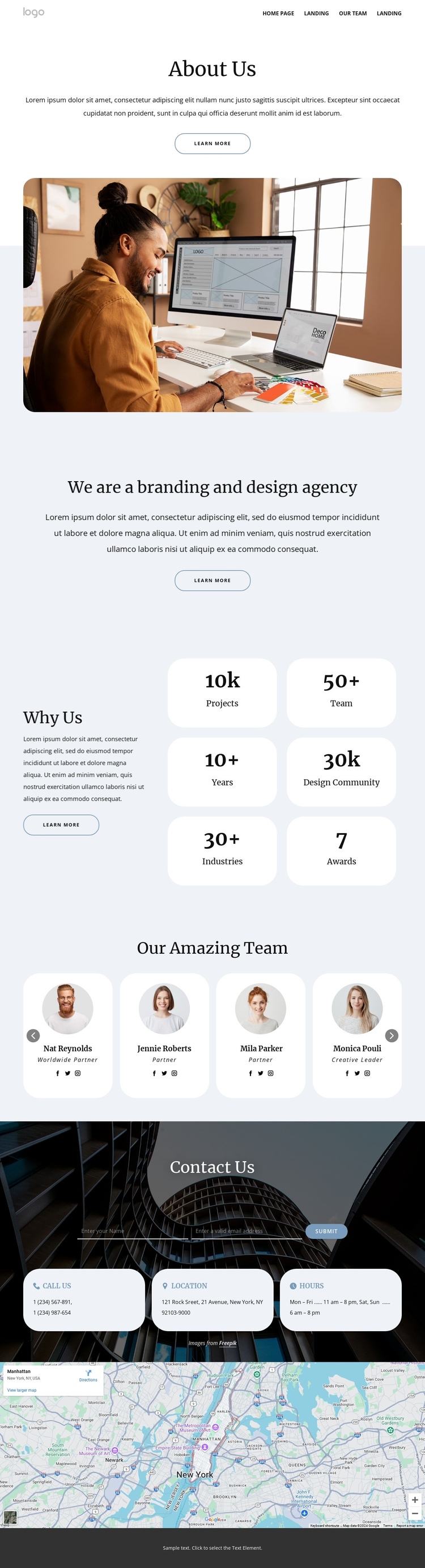 About design agency One Page Template