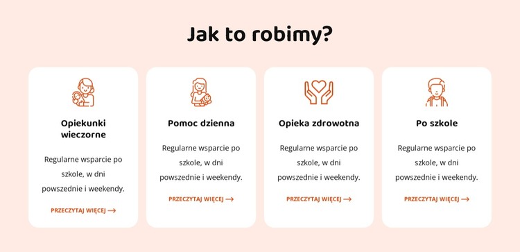 Nasze usługi opieki nad dziećmi Szablon HTML