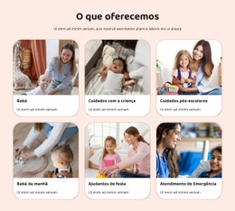 Temos Babás Em Período Integral E Parcial - Design Definitivo Do Site