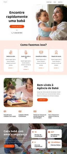 A Empresa De Babá - Maquete De Site Personalizada