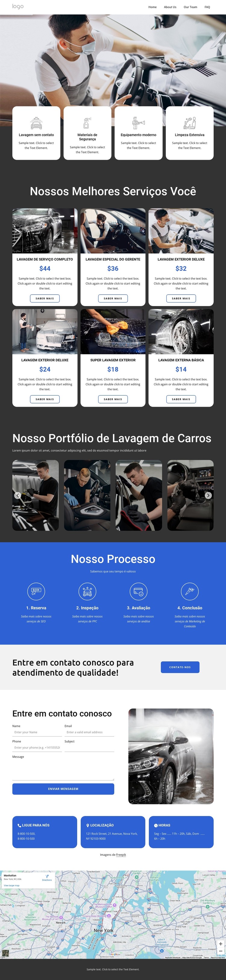 Lavagem de mãos com serviço completo Template CSS