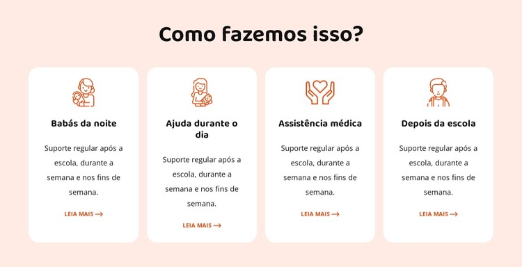 Nossos serviços de babá Modelo HTML