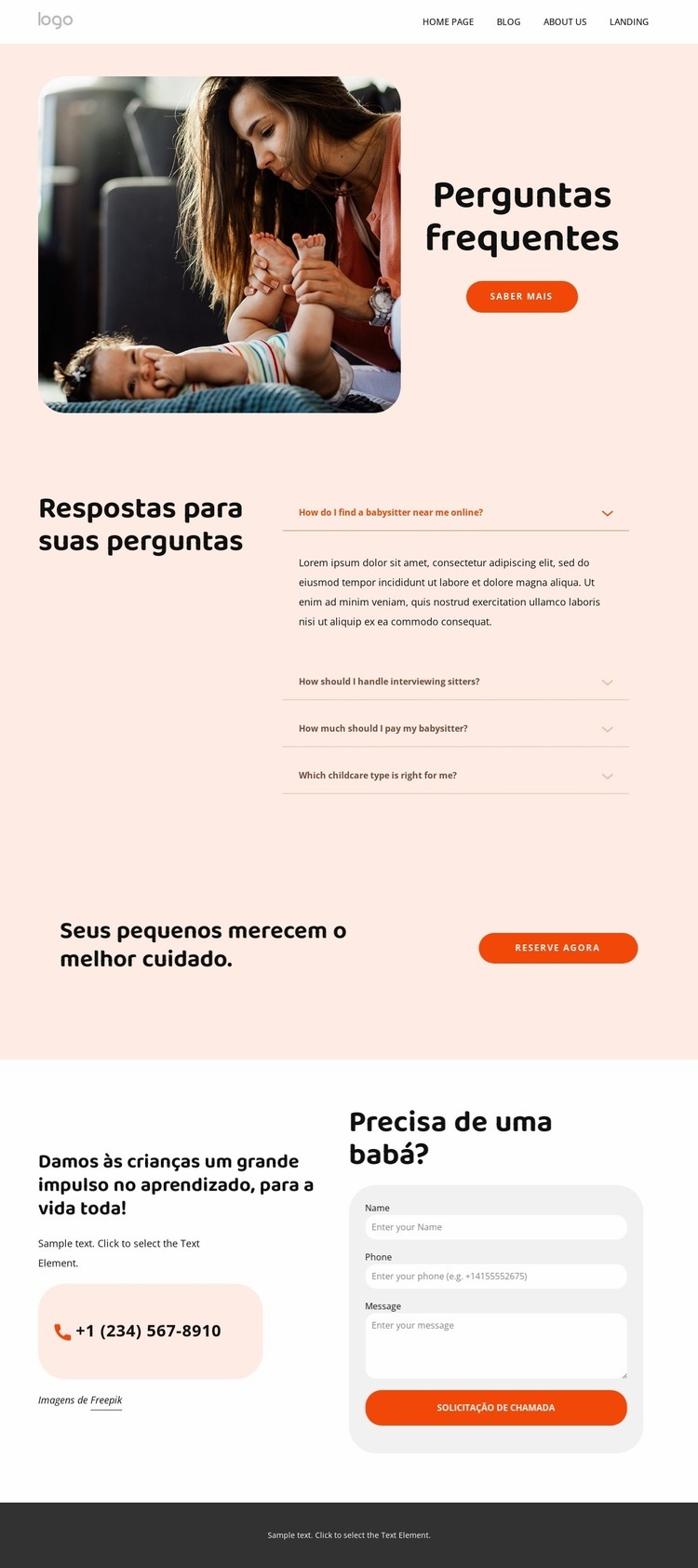 Perguntas frequentes sobre babá Modelo HTML5