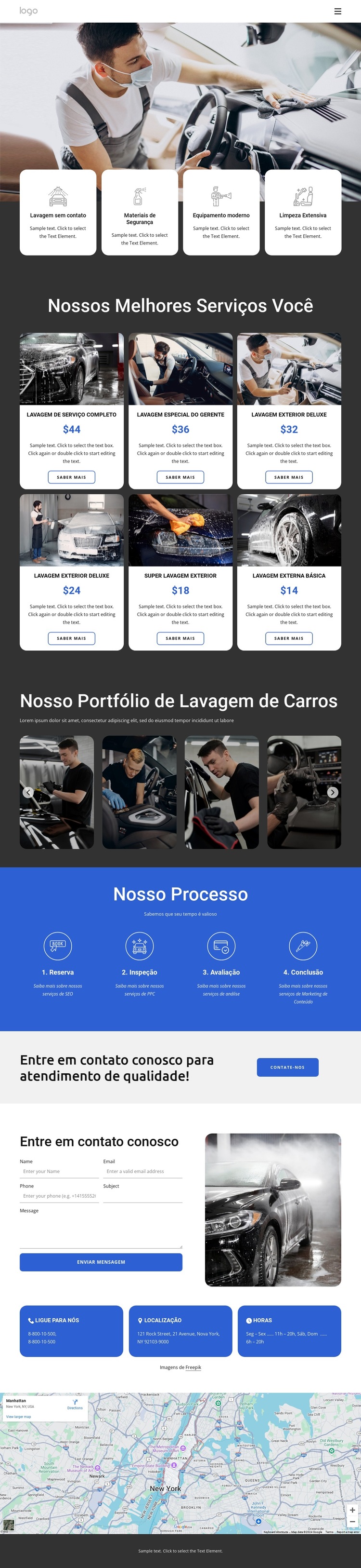 Lavagem de mãos com serviço completo Modelo de site