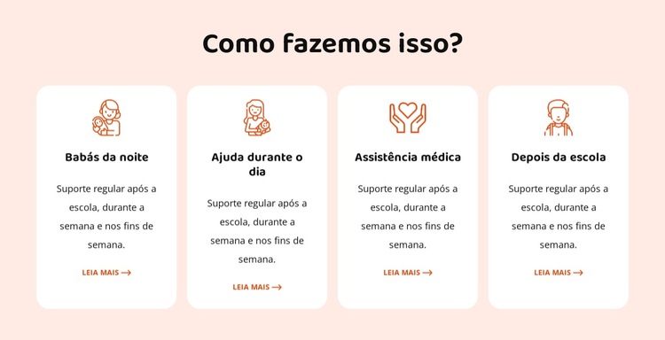 Nossos serviços de babá Modelo de site