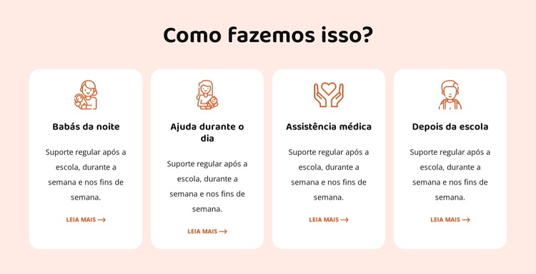 Nossos serviços de babá Tema WordPress