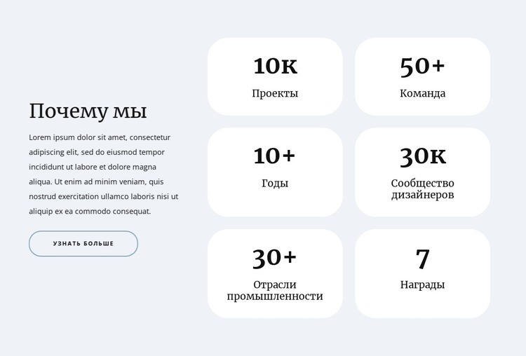 Счетчики в сетке HTML шаблон