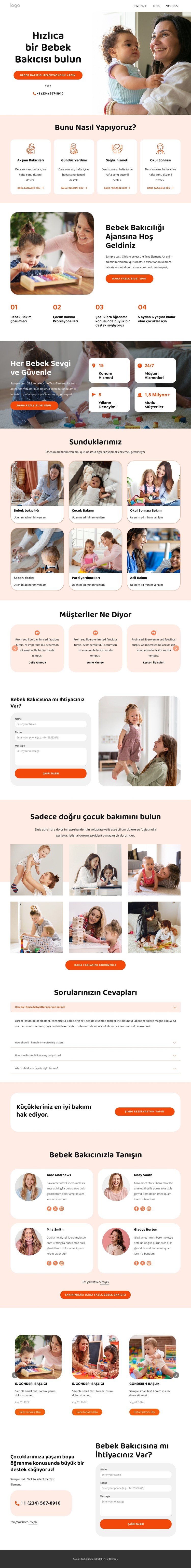 Bebek bakıcılığı şirketi CSS Şablonu