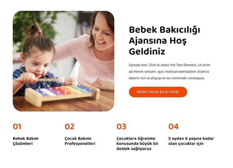 Bebek bakıcılığı ajansına hoş geldiniz HTML Şablonu