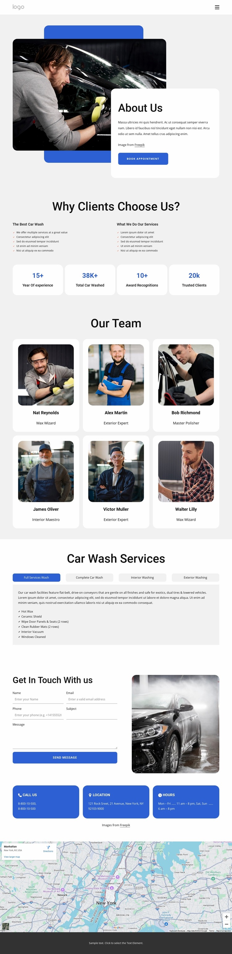 Polished Clean mobile car wash Website Builder Templates