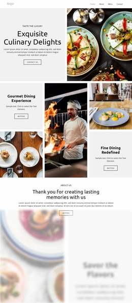 Unforgettable Flavors - Functionality Website Mockup