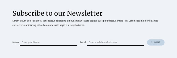 Formulář pro odběr newsletteru Html Website Builder