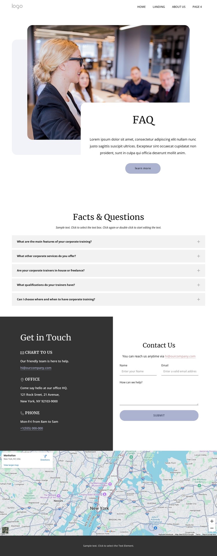 Corporate training company FAQs CSS Template