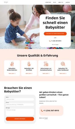 Flexible Kinderbetreuung Für Den Arbeitsreichen Alltag CSS-Vorlage Kostenlos Herunterladen