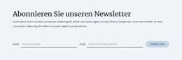 CSS-Menü Für Anmeldeformular Für Den Newsletter