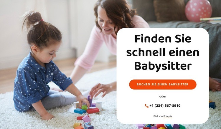 Babysitter finden Website Builder-Vorlagen