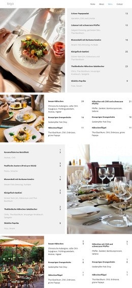 Gourmet-Erlebnis – Kostenloses Website-Mockup