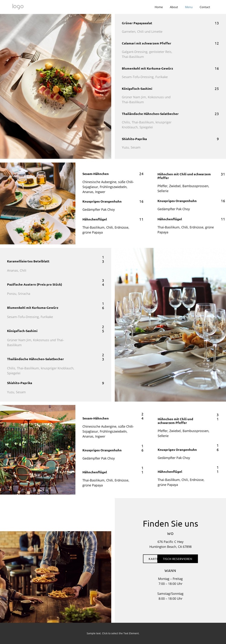 Gourmet Experience Website-Vorlage