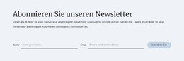 Anmeldeformular Für Den Newsletter - Kostenlose Zielseite