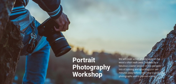 Portrait photography workshop Elementor Template Alternative