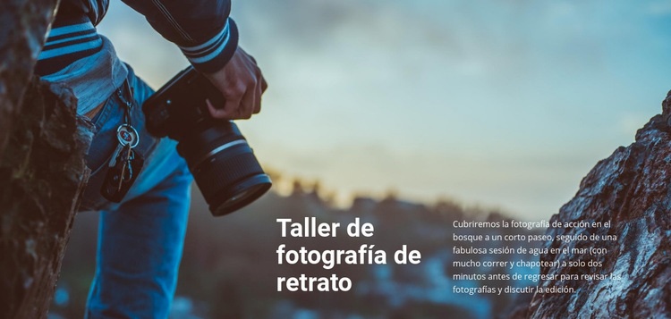 Taller de fotografía de retrato Página de destino