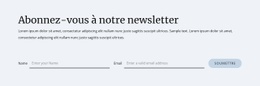 Générateur De Pages Pour Formulaire D'Inscription À La Newsletter