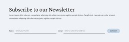 Free Homepage Design For Newsletter Subscription Form