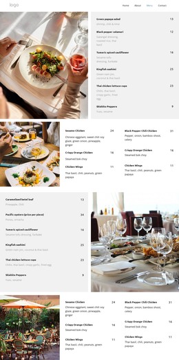 Restaurant Menu Website Builder Nicepage