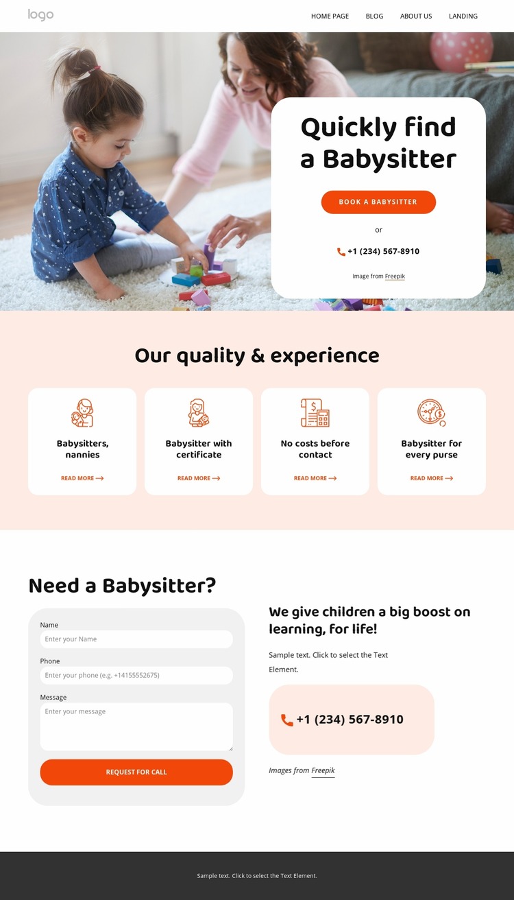 Flexible childcare for busy lives Html Website Builder