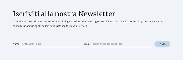 Modulo di iscrizione alla newsletter Modello CSS