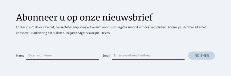 Nieuwsbrief-abonnementsformulier HTML-sjabloon