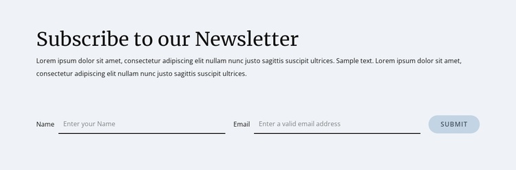 Newsletter subscription form One Page Template