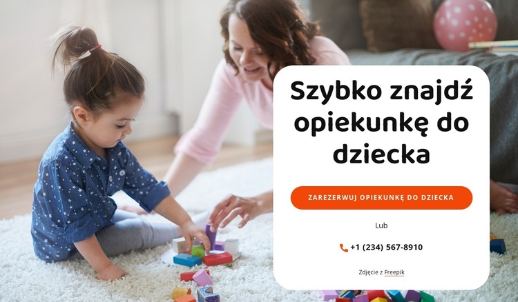 Znajdź opiekunkę do dziecka Motyw WordPress