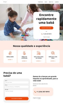 Cuidados Infantis Flexíveis Para Vidas Ocupadas - Maquete De Site Para Download Gratuito