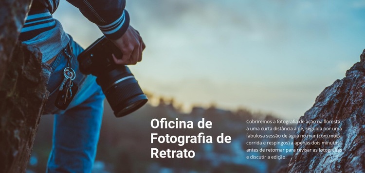 Workshop de fotografia de retrato Maquete do site