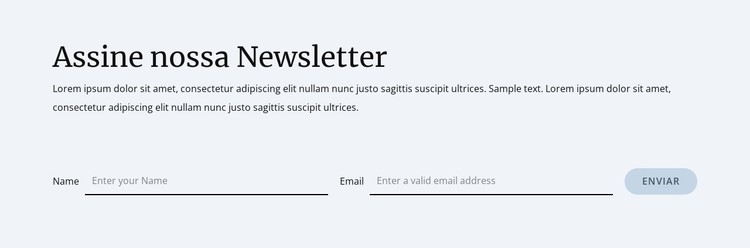Formulário de assinatura de boletim informativo Template CSS