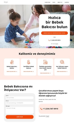 Yoğun Yaşamlar Için Esnek Çocuk Bakımı - Web Geliştirme Şablonu