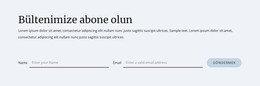 Bülten Abonelik Formu - Site Şablonu