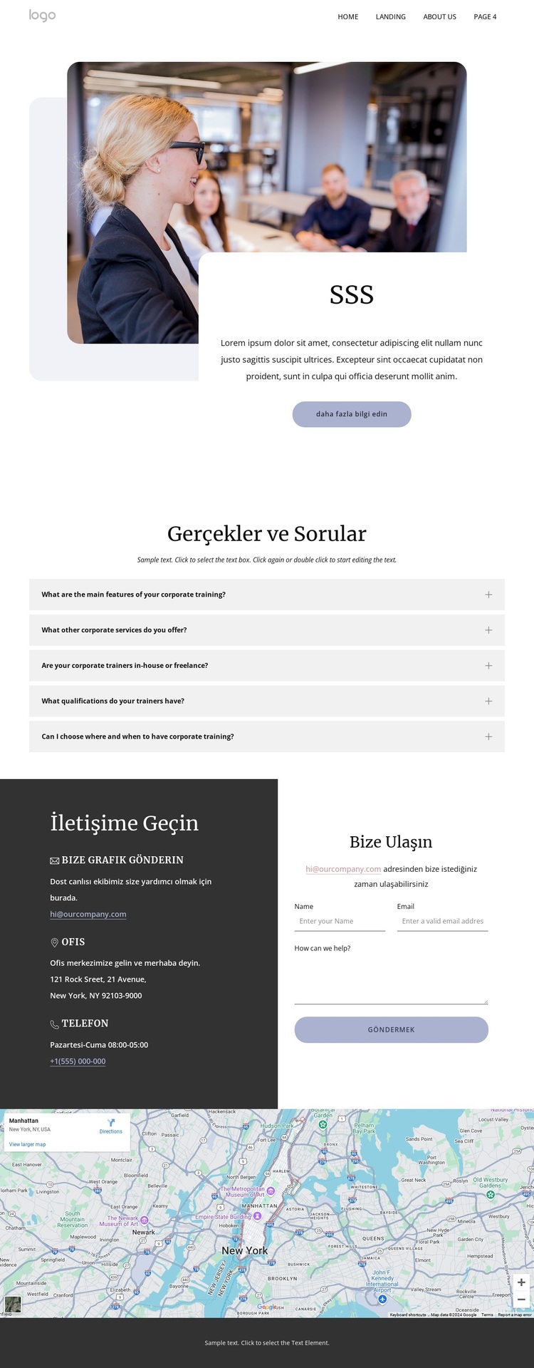 Kurumsal eğitim şirketi SSS WordPress Teması