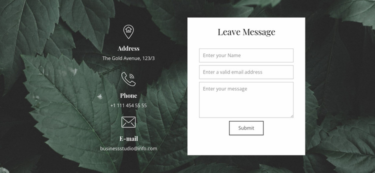 Leave message Website Design