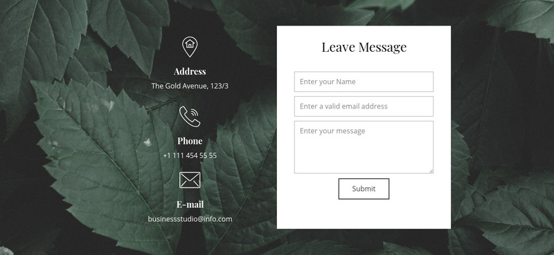 Leave message Wix Template Alternative